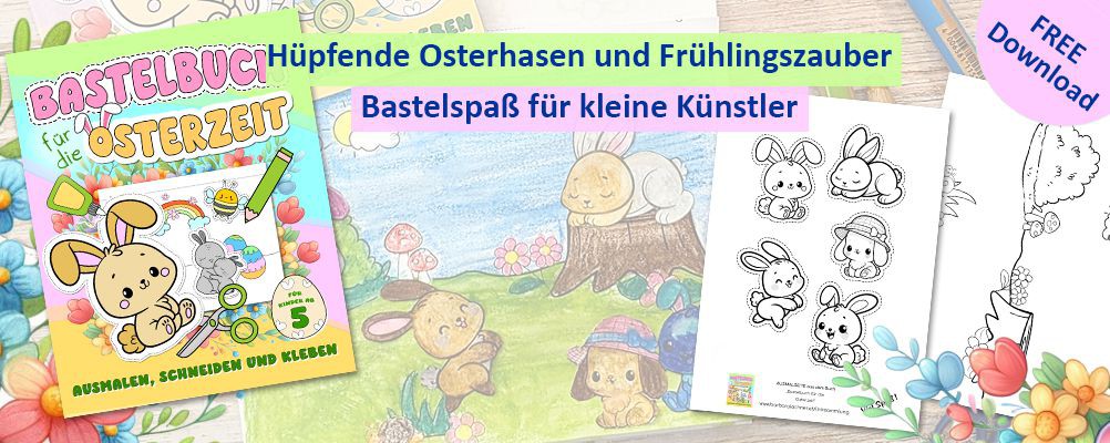 Hüpfende Osterhasen und Frühlingszauber - Bastelspaß für kleine Künstler - Free Download